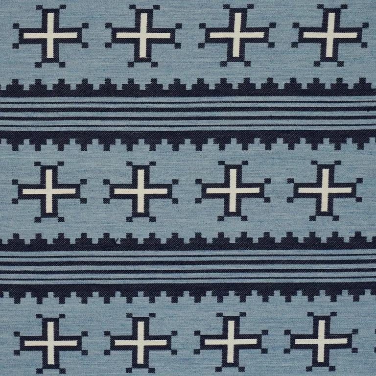 Schumacher 87011 Born For Water Sky fabric swatch