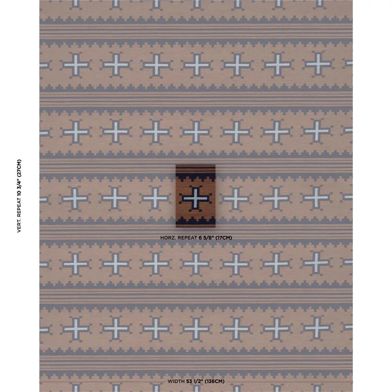 Schumacher 87010 Born For Water Terracotta fabric swatch
