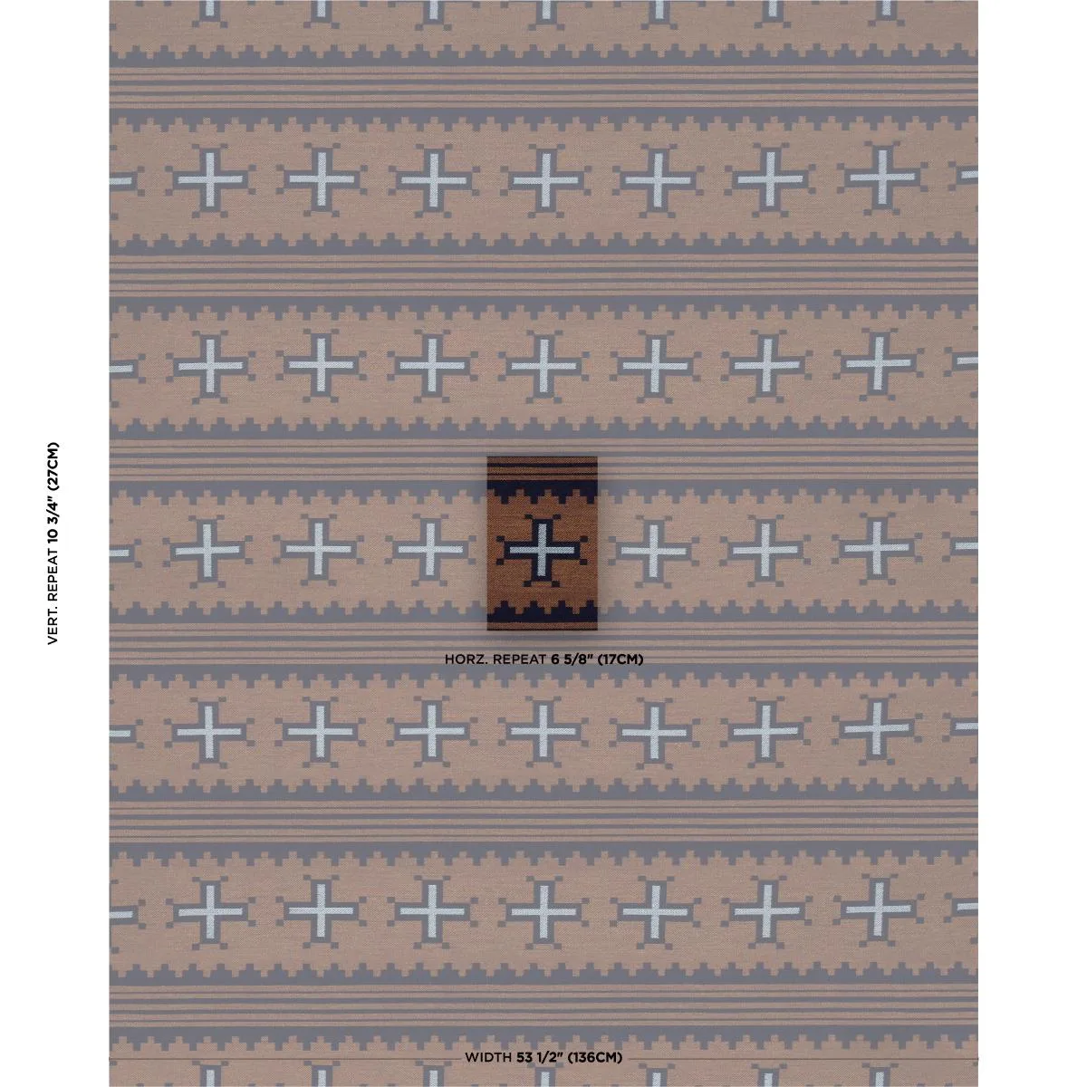 Schumacher 87010 Born For Water Terracotta fabric swatch