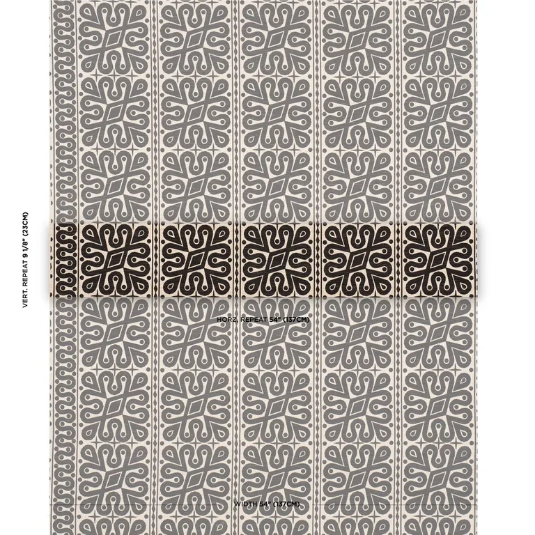 Schumacher 181472 Borneo Silk Black fabric swatch