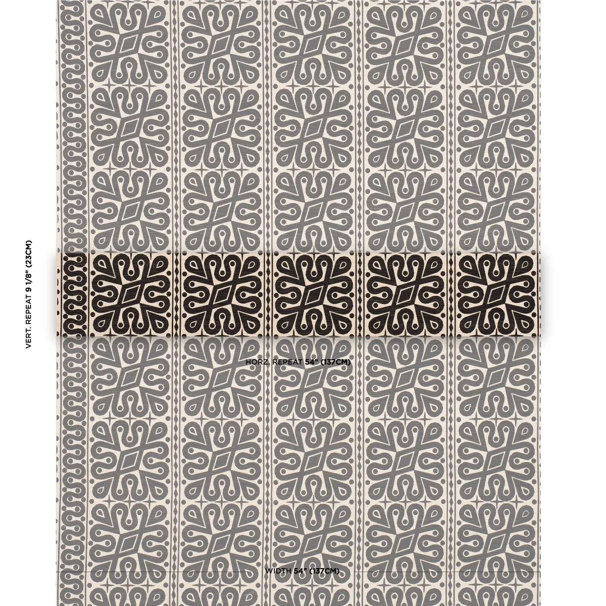 Schumacher 181472 Borneo Silk Black fabric swatch