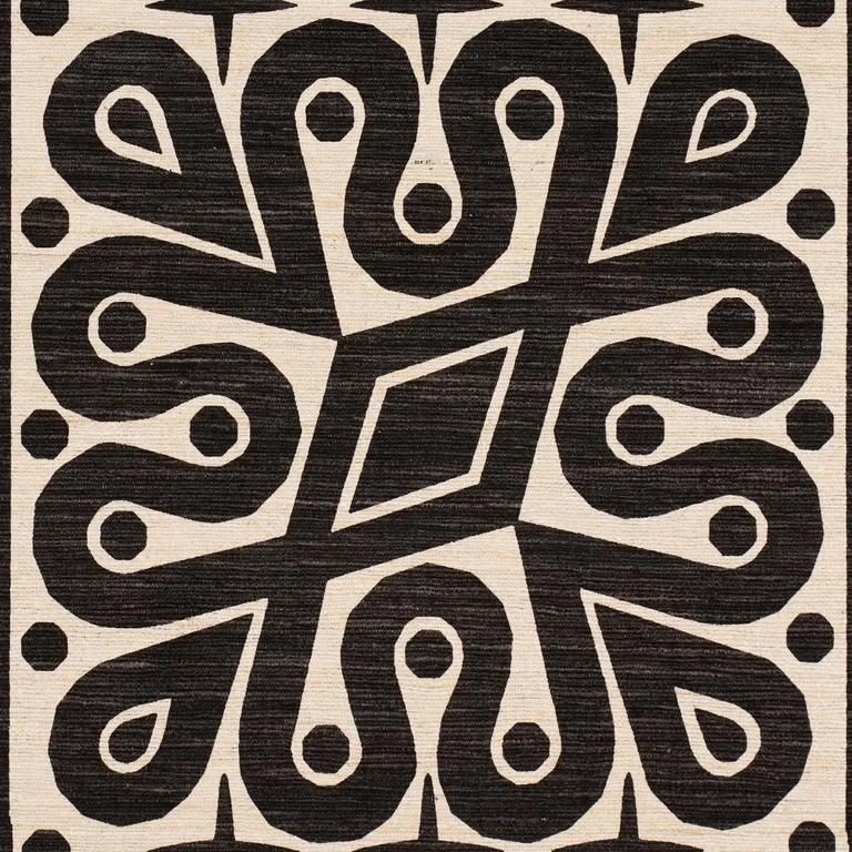 Schumacher 181472 Borneo Silk Black fabric swatch
