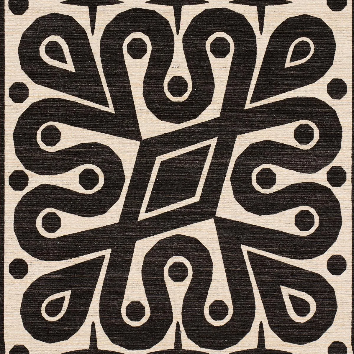 Schumacher 181472 Borneo Silk Black fabric swatch