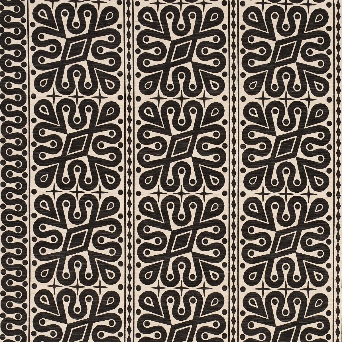 Schumacher 181472 Borneo Silk Black fabric swatch
