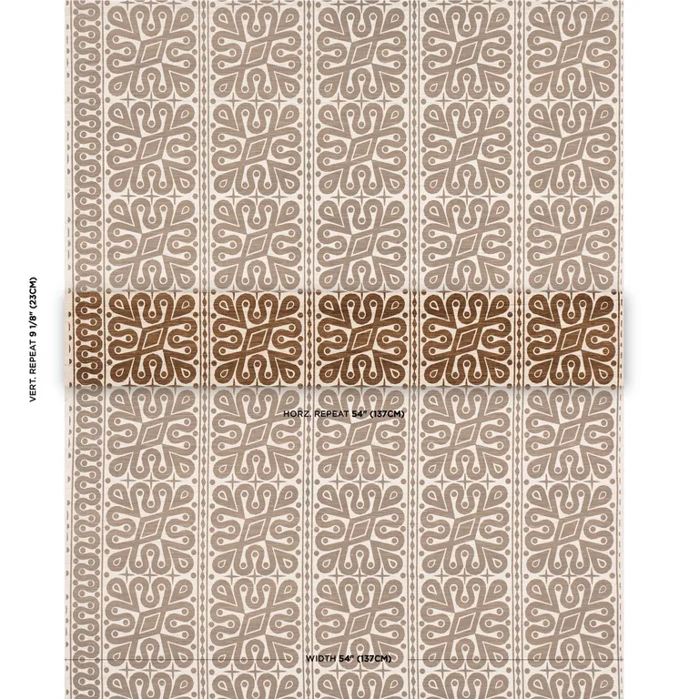 Schumacher 181470 Borneo Silk Brown fabric swatch