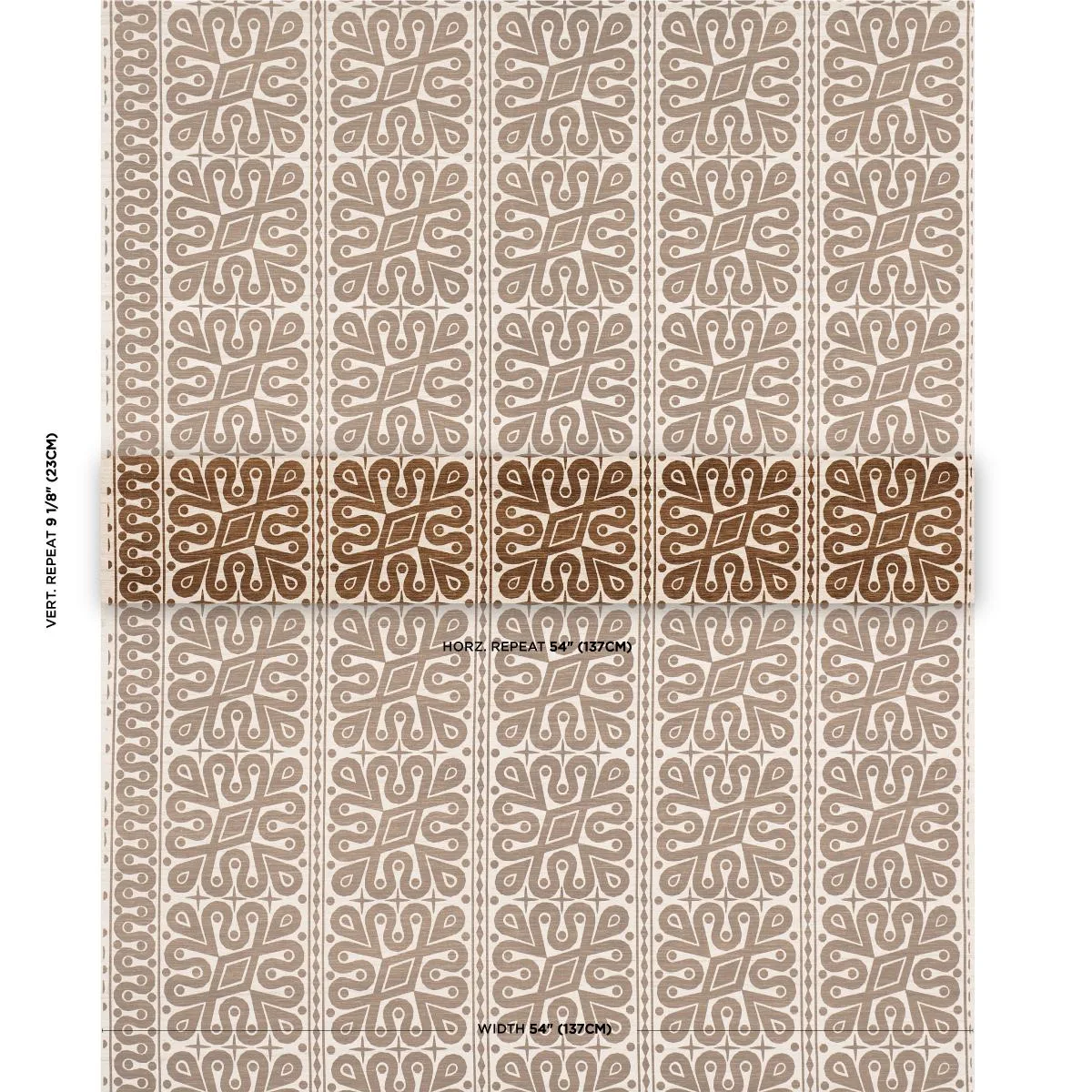 Schumacher 181470 Borneo Silk Brown fabric swatch