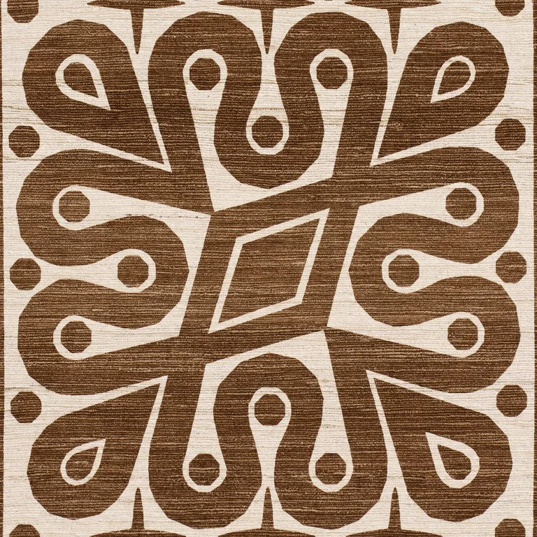Schumacher 181470 Borneo Silk Brown fabric swatch