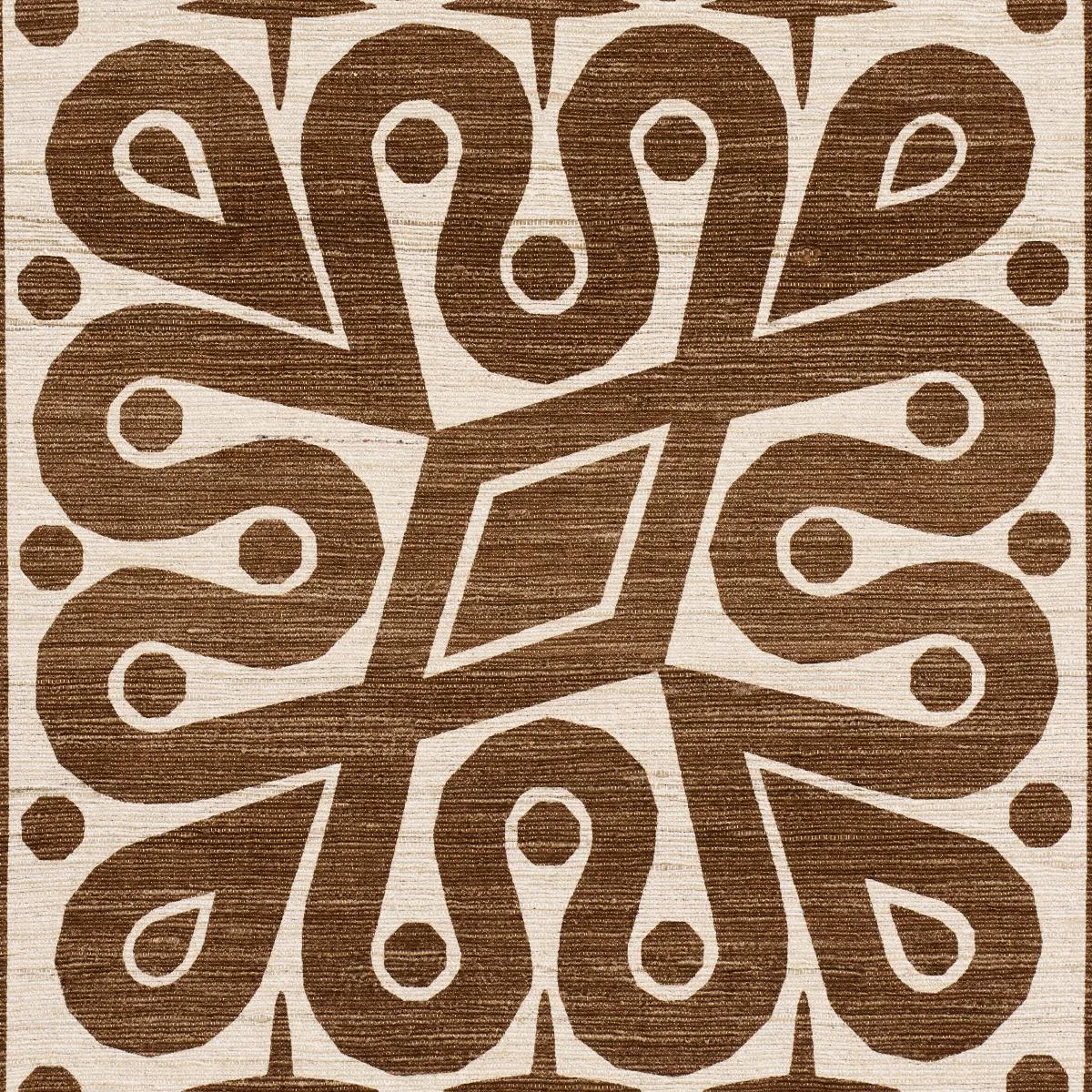 Schumacher 181470 Borneo Silk Brown fabric swatch