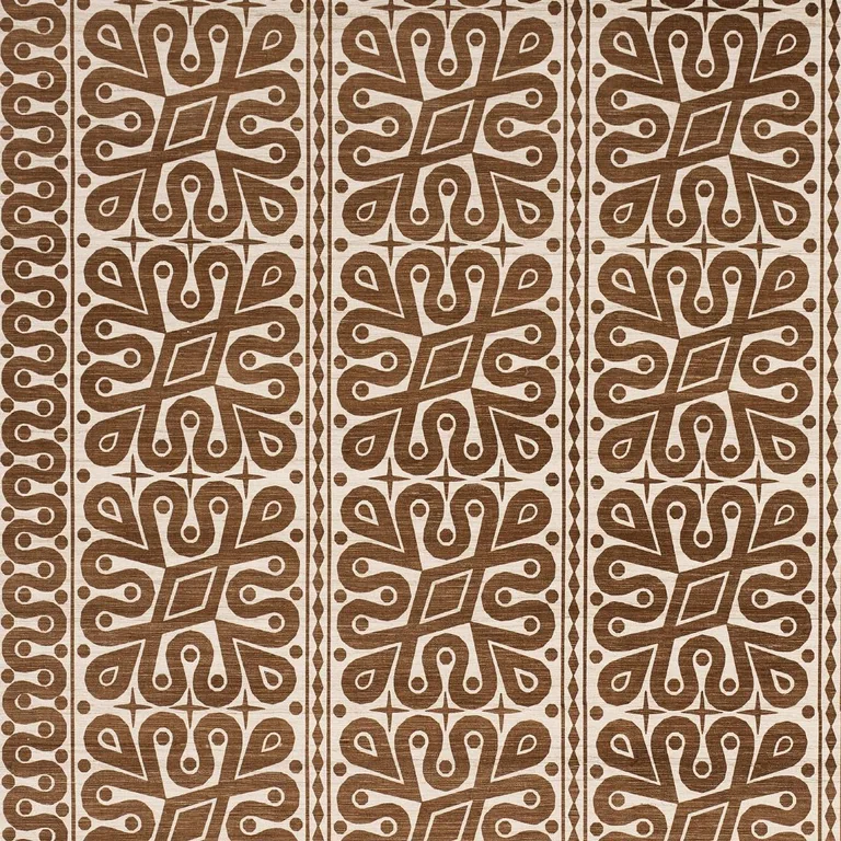 Schumacher 181470 Borneo Silk Brown fabric swatch