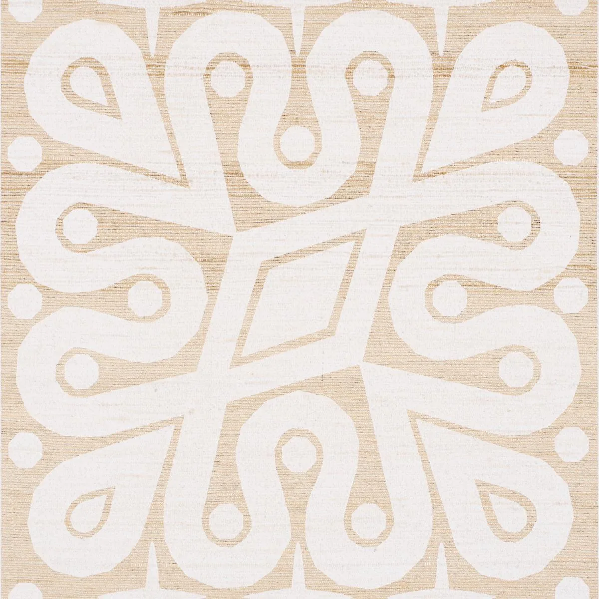 Schumacher 181471 Borneo Silk White fabric swatch