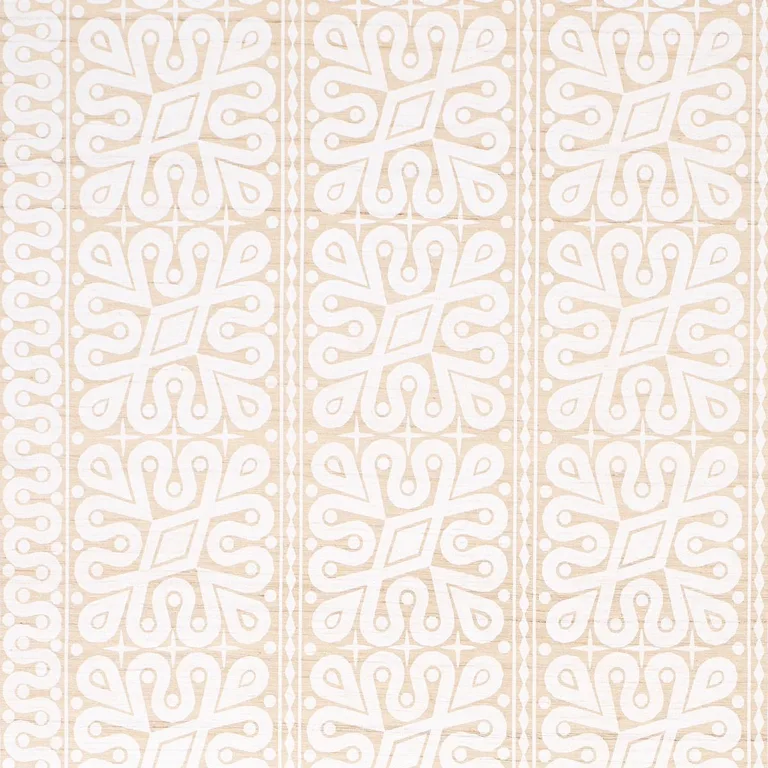 Schumacher 181471 Borneo Silk White fabric swatch