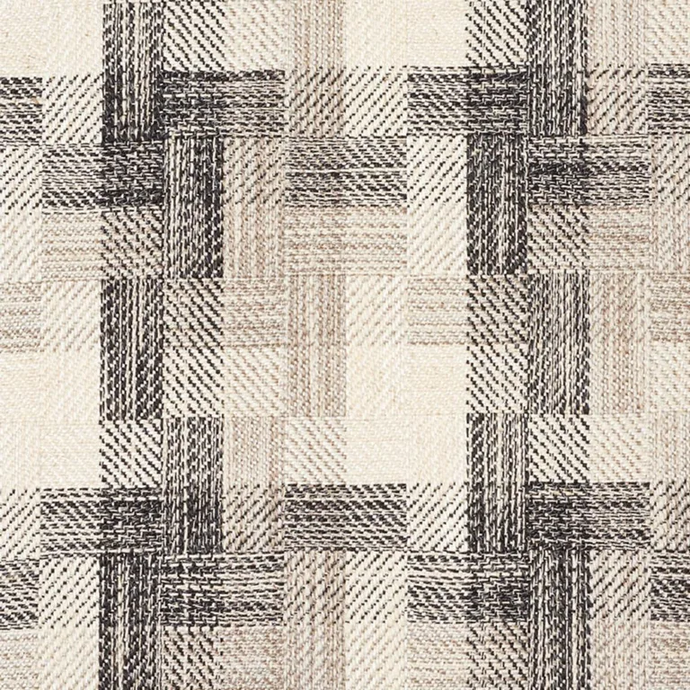 Schumacher 73741 Boro Plaid Charcoal fabric swatch