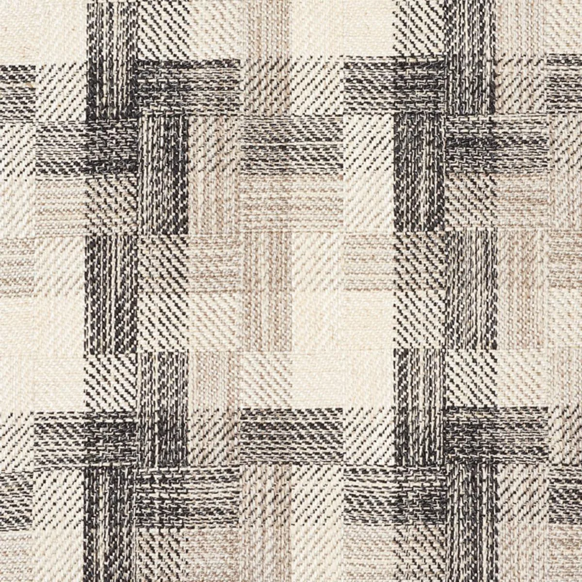 Schumacher 73741 Boro Plaid Charcoal fabric swatch