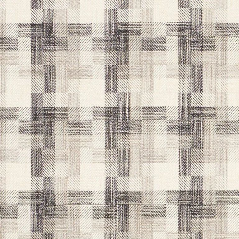 Schumacher 73741 Boro Plaid Charcoal fabric swatch