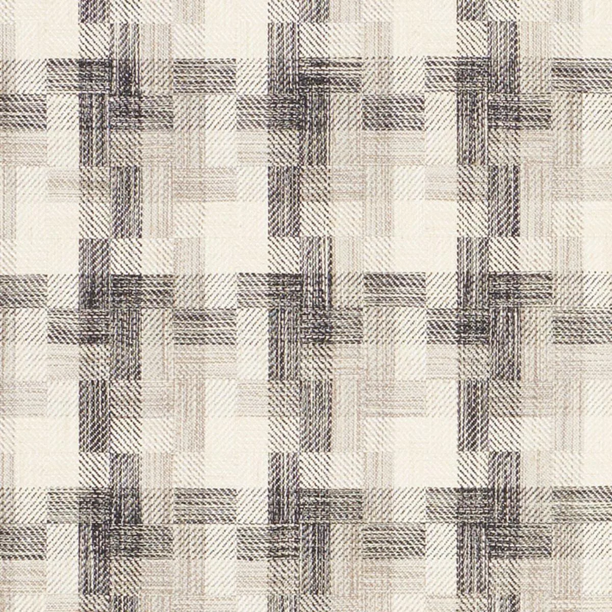 Schumacher 73741 Boro Plaid Charcoal fabric swatch