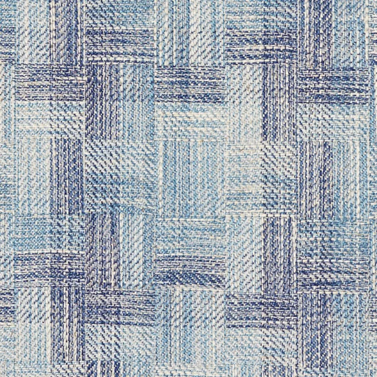 Schumacher 73740 Boro Plaid Indigo fabric swatch