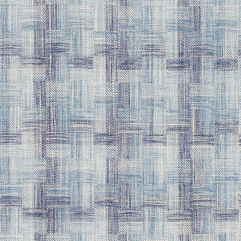 Schumacher 73740 Boro Plaid Indigo fabric swatch