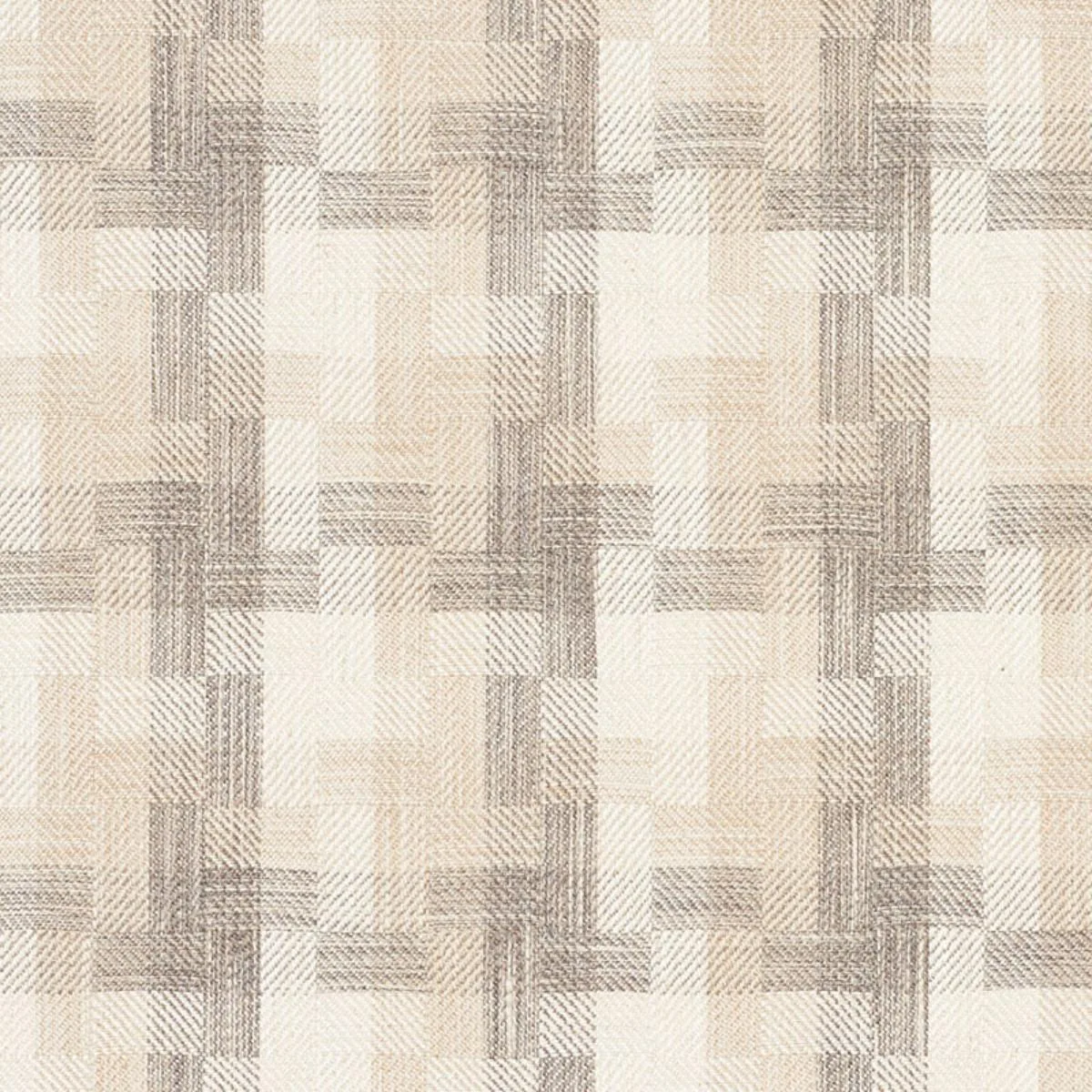 Schumacher 73742 Boro Plaid Natural fabric swatch