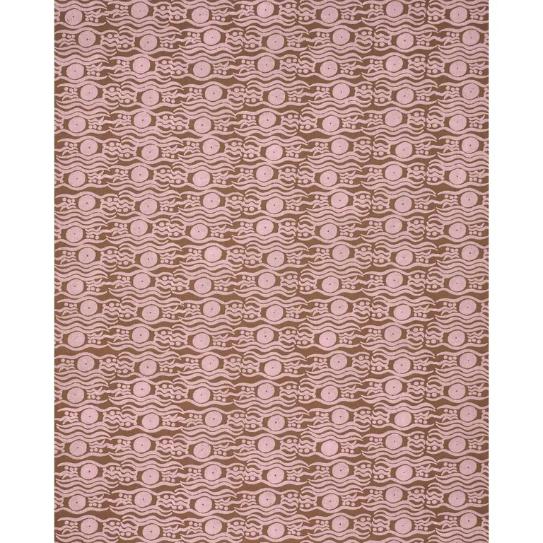 Schumacher 182742 Bosphorus Hand Block Brown & Pink fabric swatch