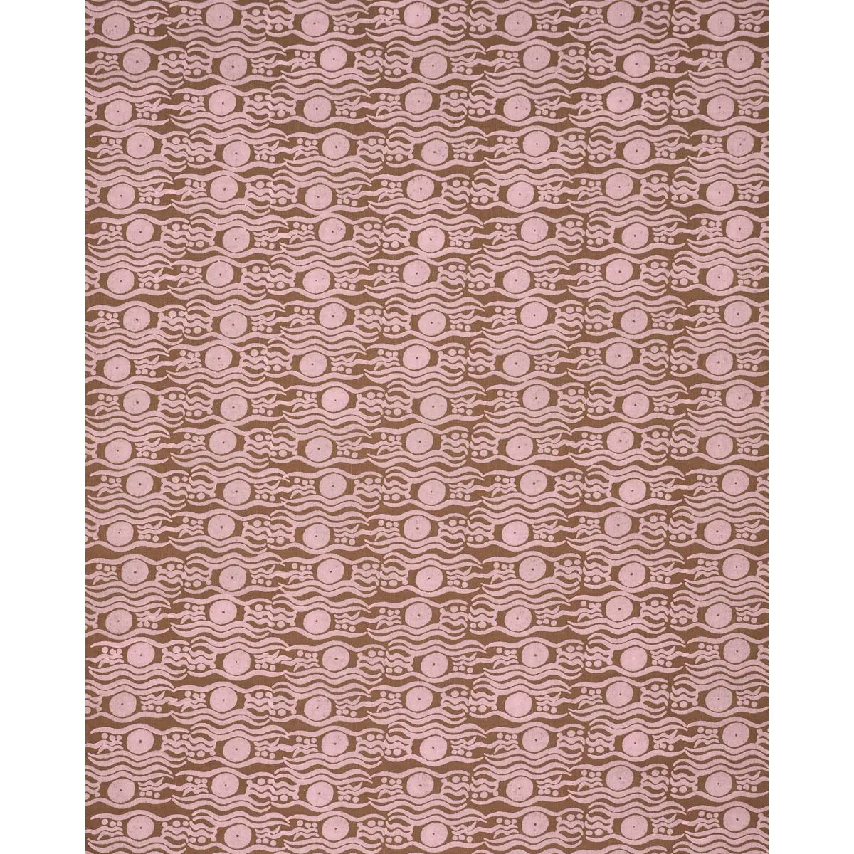 Schumacher 182742 Bosphorus Hand Block Brown & Pink fabric swatch