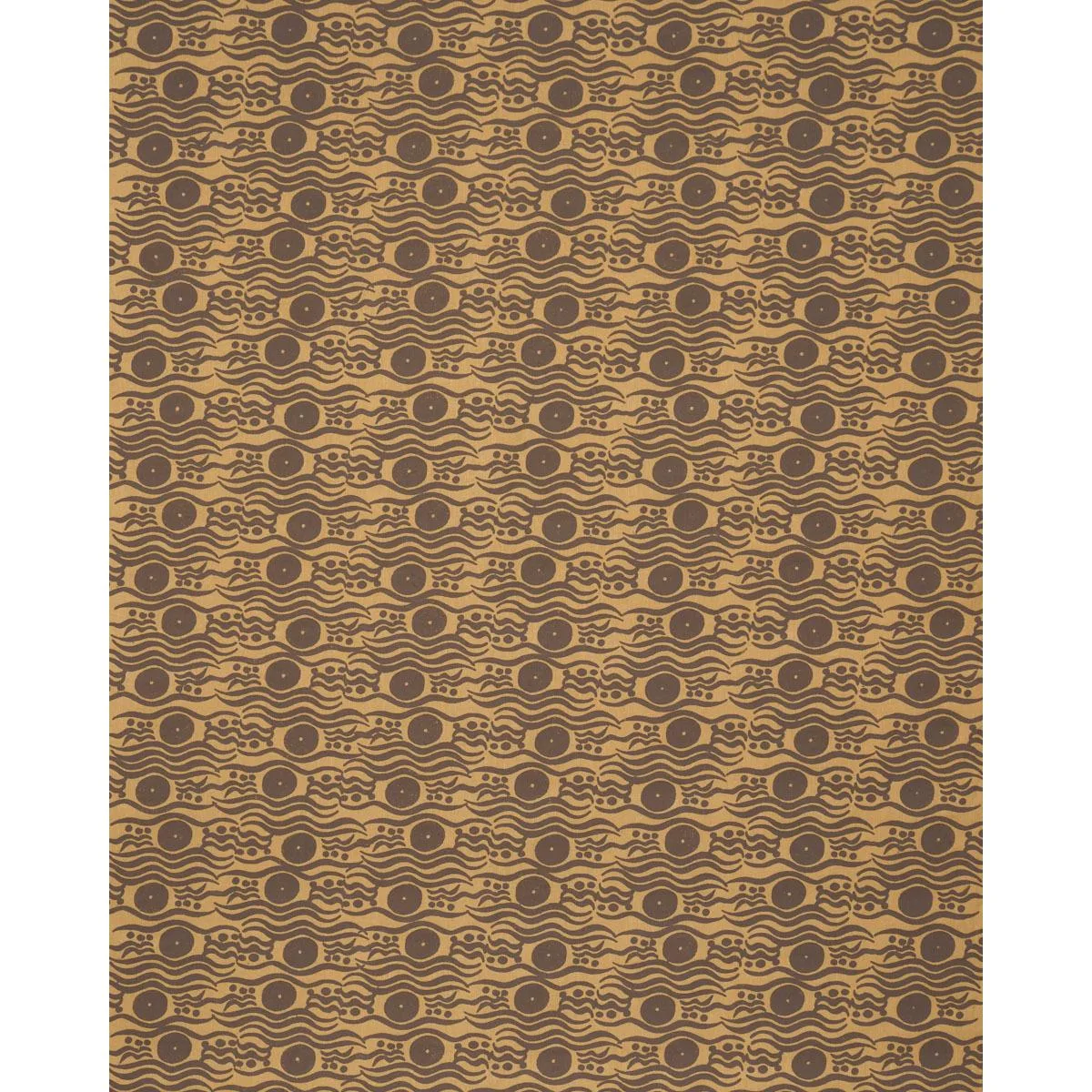 Schumacher 182740 Bosphorus Hand Block Ochre & Brown fabric swatch