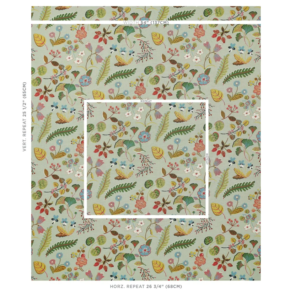 Schumacher 75942 Botanica Indoor/Outdoor Mineral fabric swatch