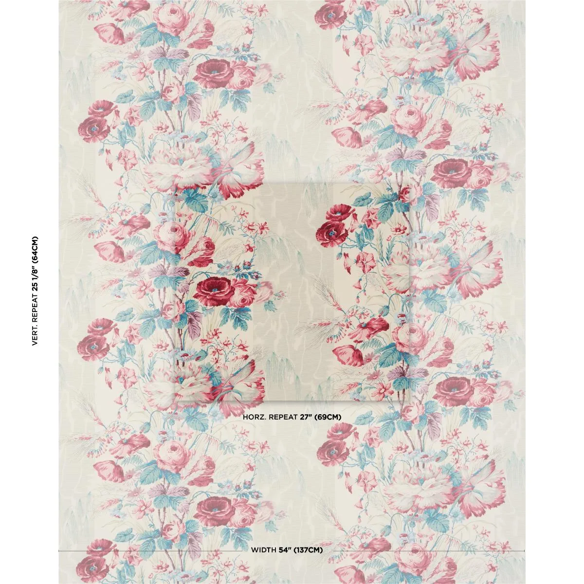 Schumacher 175792 Boughton House Rouge fabric swatch