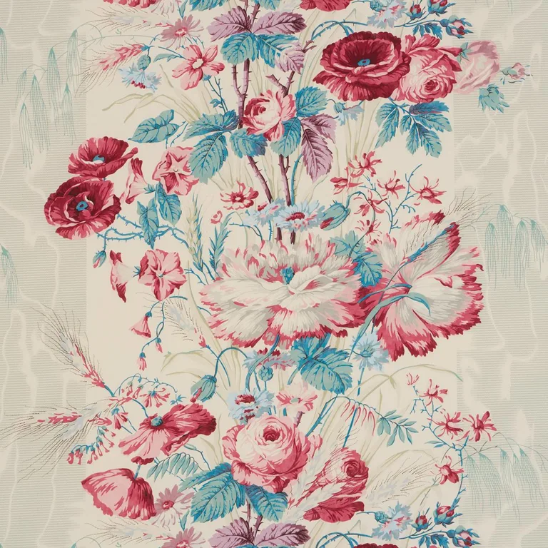 Schumacher 175792 Boughton House Rouge fabric swatch