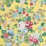 Schumacher 177290 Bouquet Chinois Yellow fabric swatch