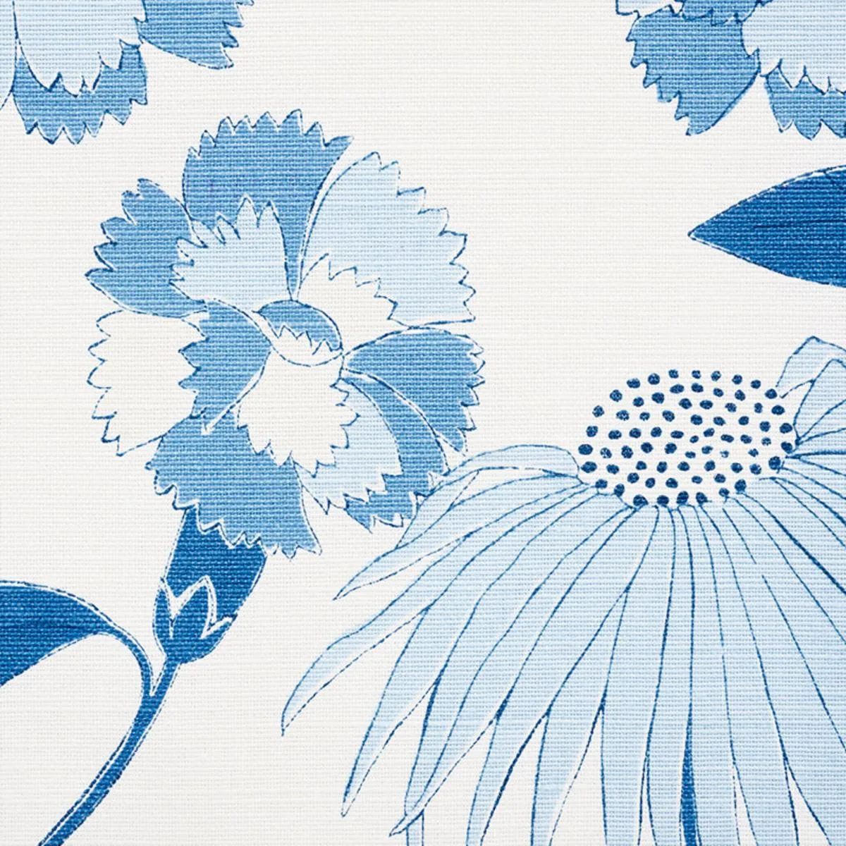 Schumacher 177852 Bouquet Toss Afternoon Blue fabric swatch