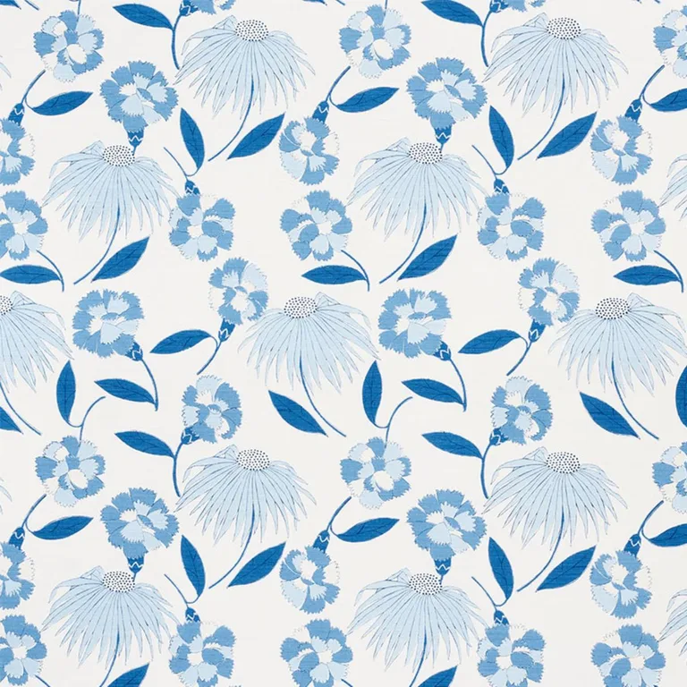 Schumacher 177852 Bouquet Toss Afternoon Blue fabric swatch