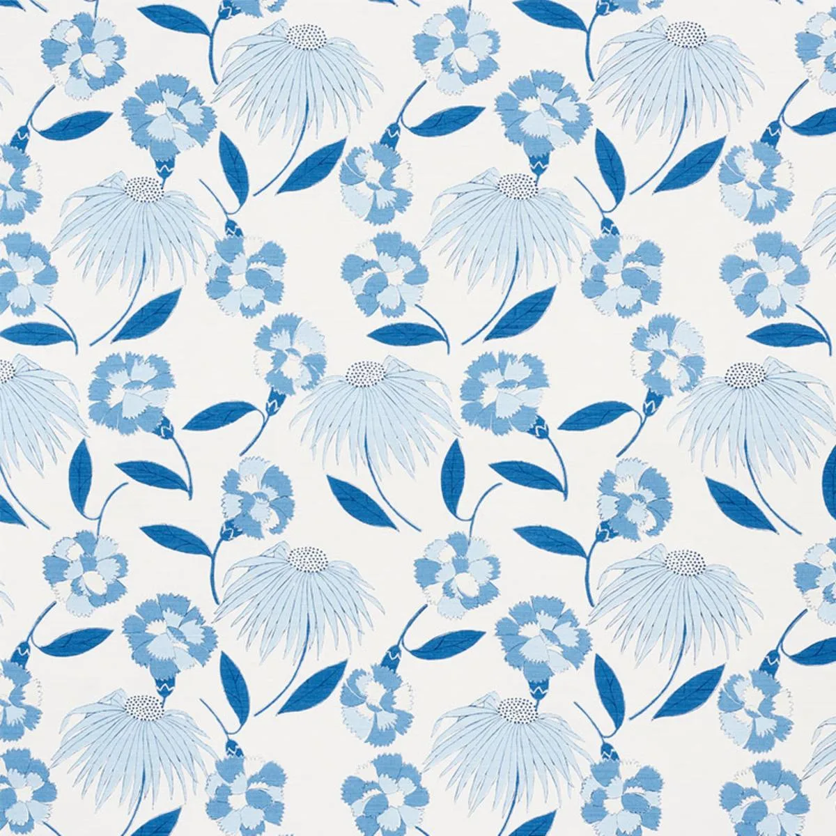 Schumacher 177852 Bouquet Toss Afternoon Blue fabric swatch