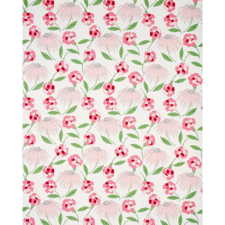 Schumacher 177853 Bouquet Toss Pepper Berry fabric swatch