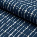 Schumacher 84681 Boyd Check Indigo fabric swatch