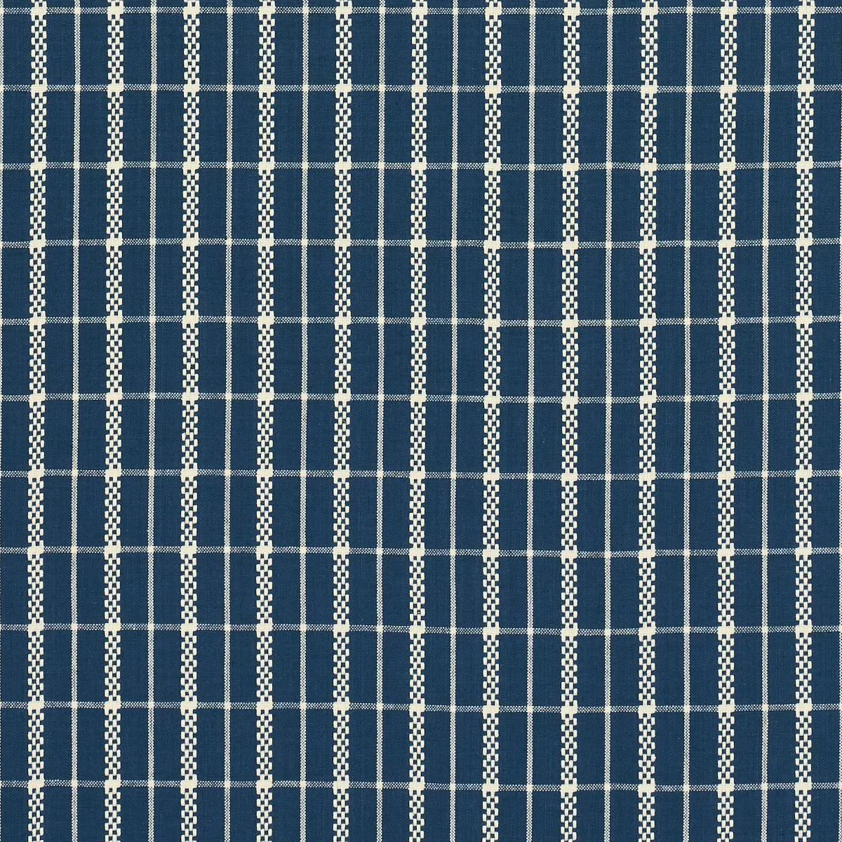 Schumacher 84681 Boyd Check Indigo fabric swatch