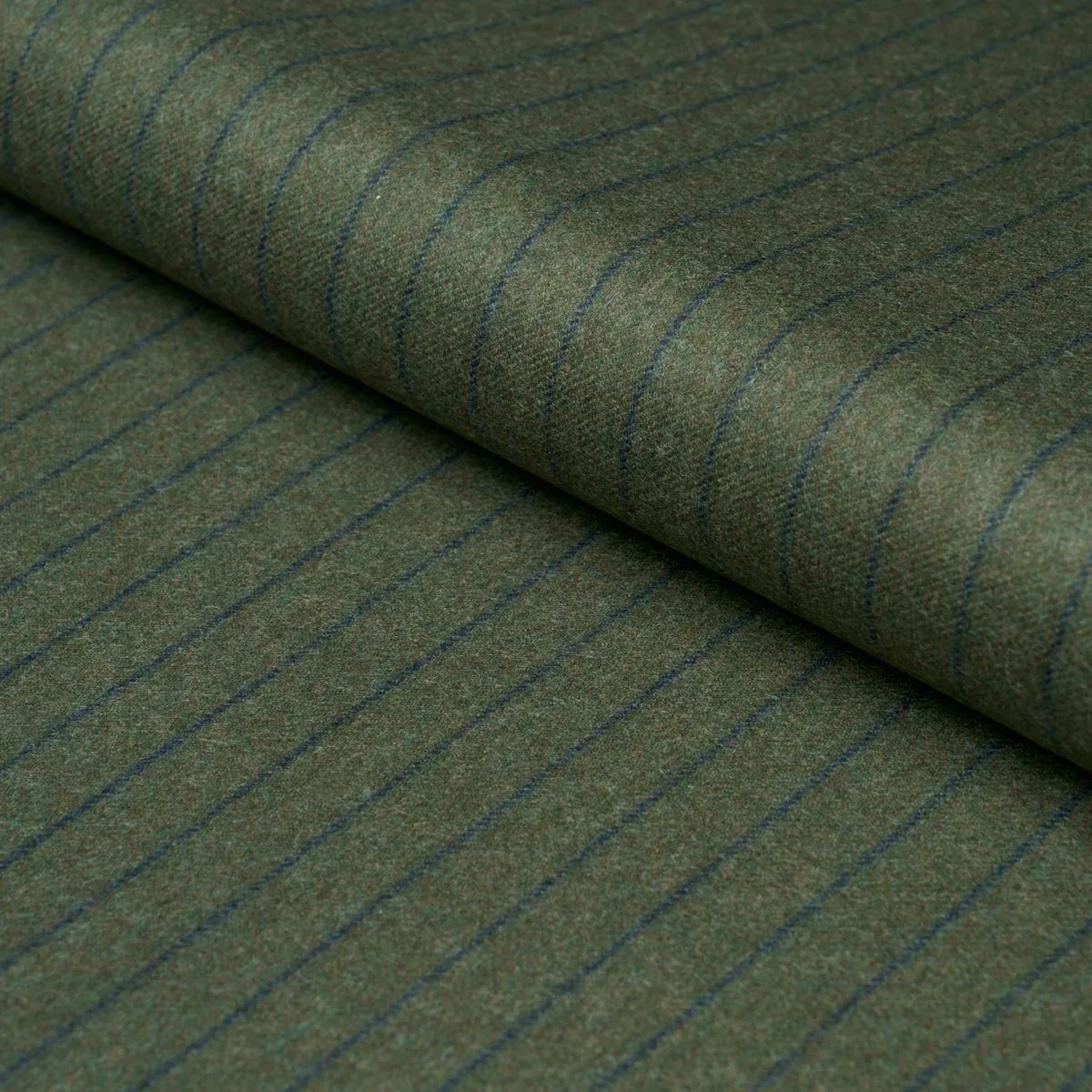 Schumacher 85281 Boyd Wool Pinstripe Green fabric swatch