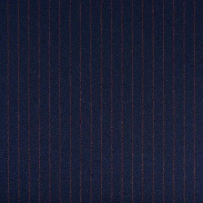 Schumacher 85280 Boyd Wool Pinstripe Navy fabric swatch
