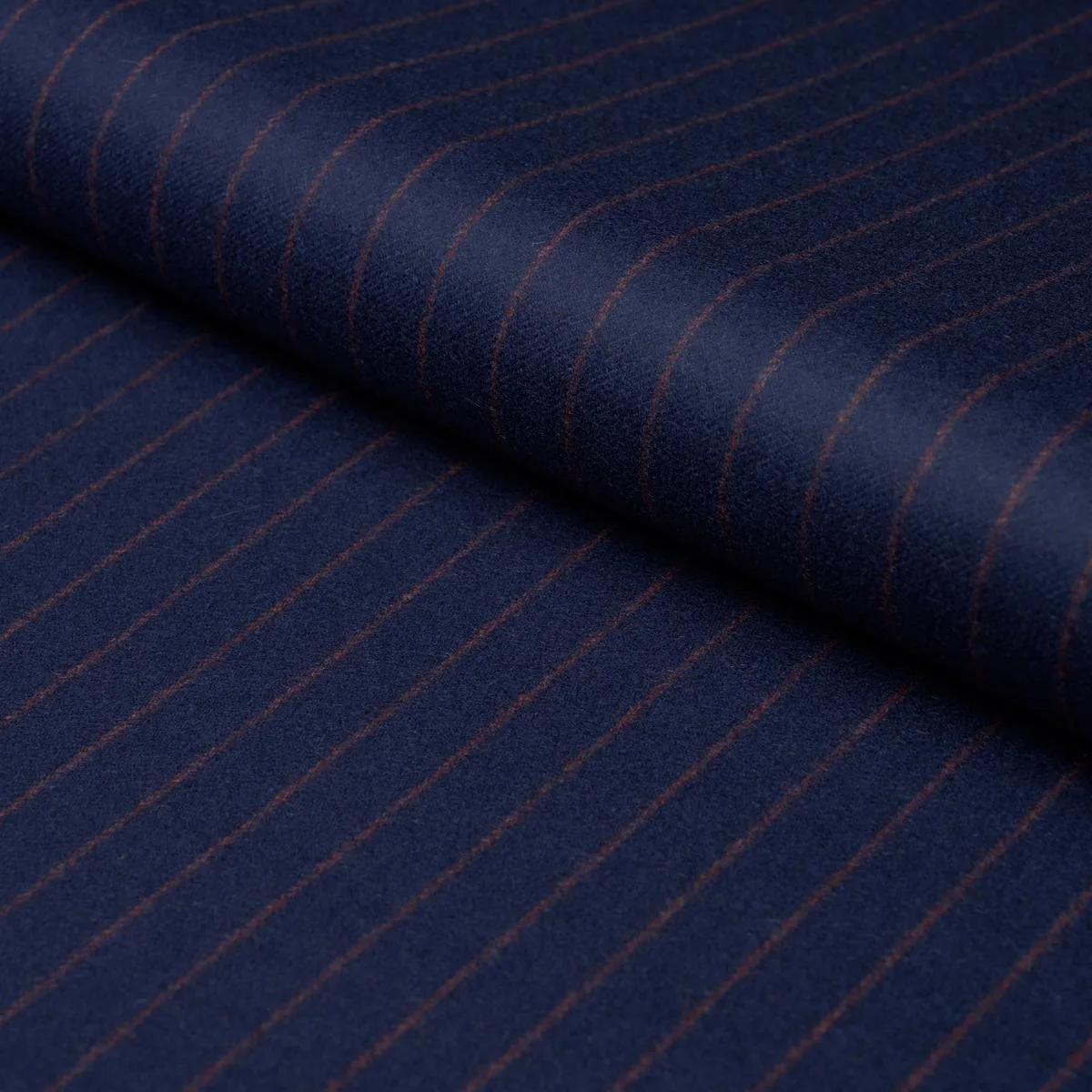 Schumacher 85280 Boyd Wool Pinstripe Navy fabric swatch