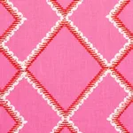 Schumacher 75890 Branson Embroidery Pink fabric swatch
