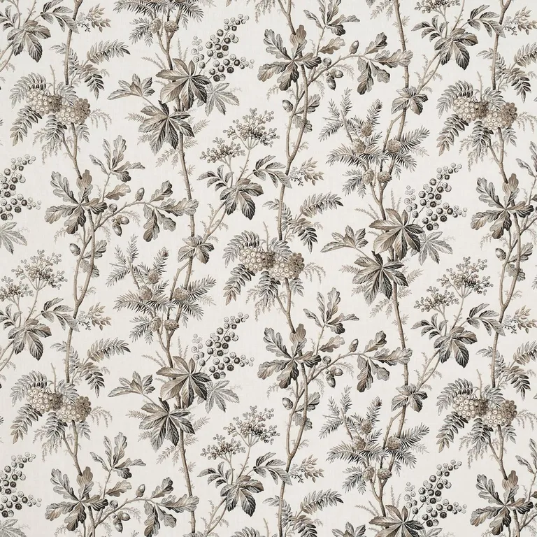 Schumacher 174115 Brantwood Vine Graphite fabric swatch