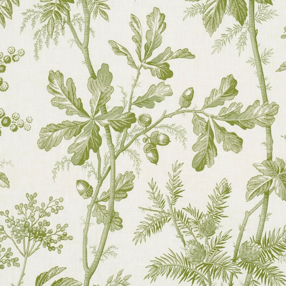 Schumacher 174114 Brantwood Vine Leaf fabric swatch