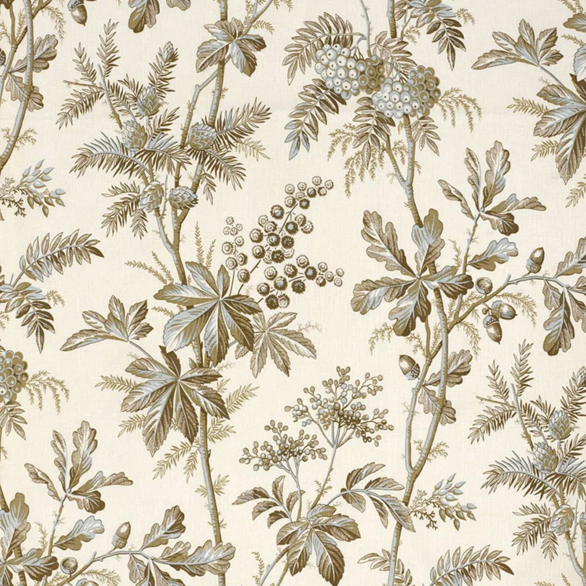 Schumacher 174111 Brantwood Vine Mineral fabric swatch