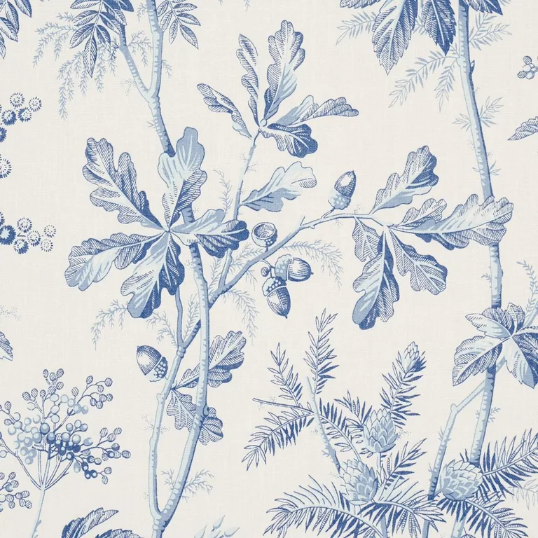 Schumacher 174113 Brantwood Vine Porcelain fabric swatch