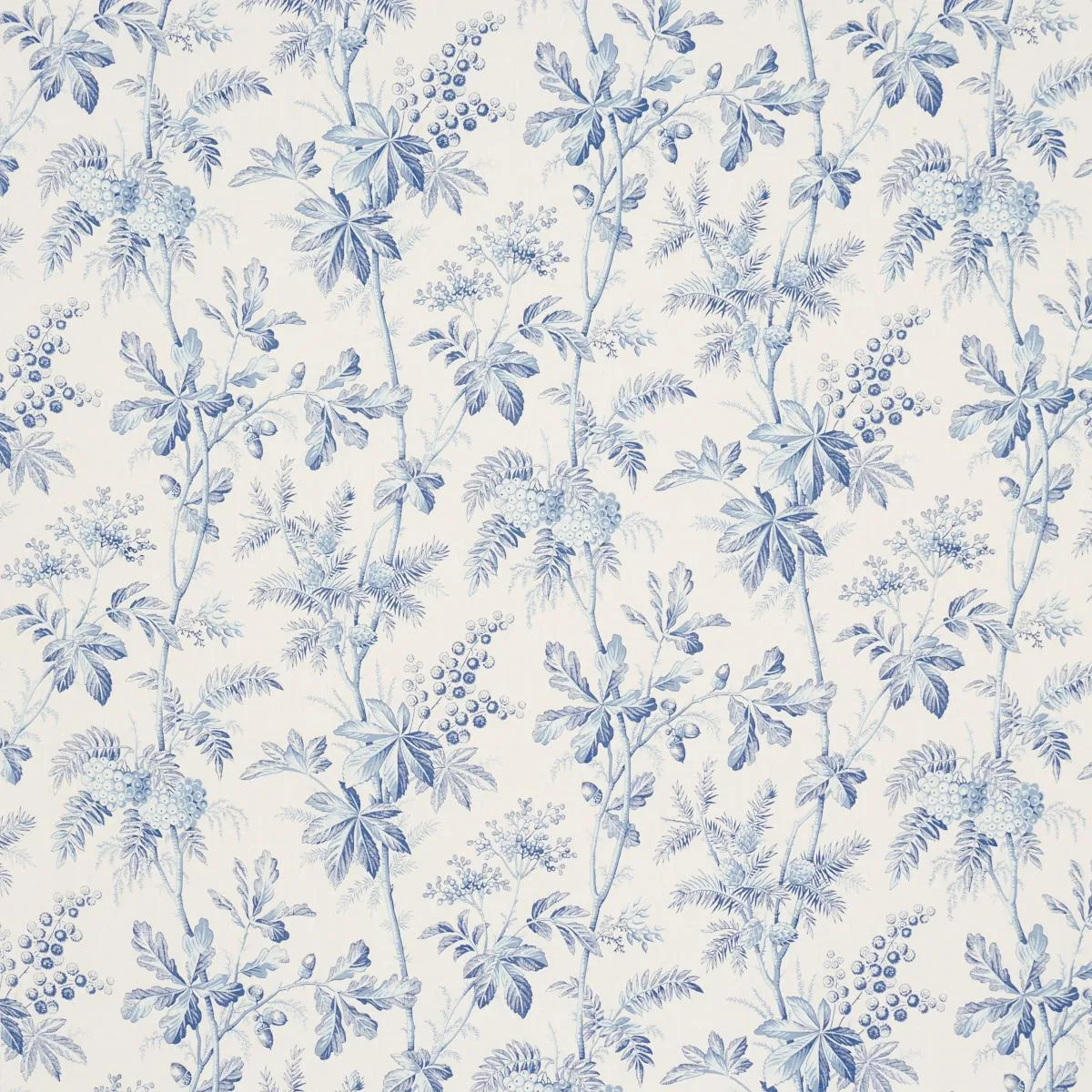 Schumacher 174113 Brantwood Vine Porcelain fabric swatch