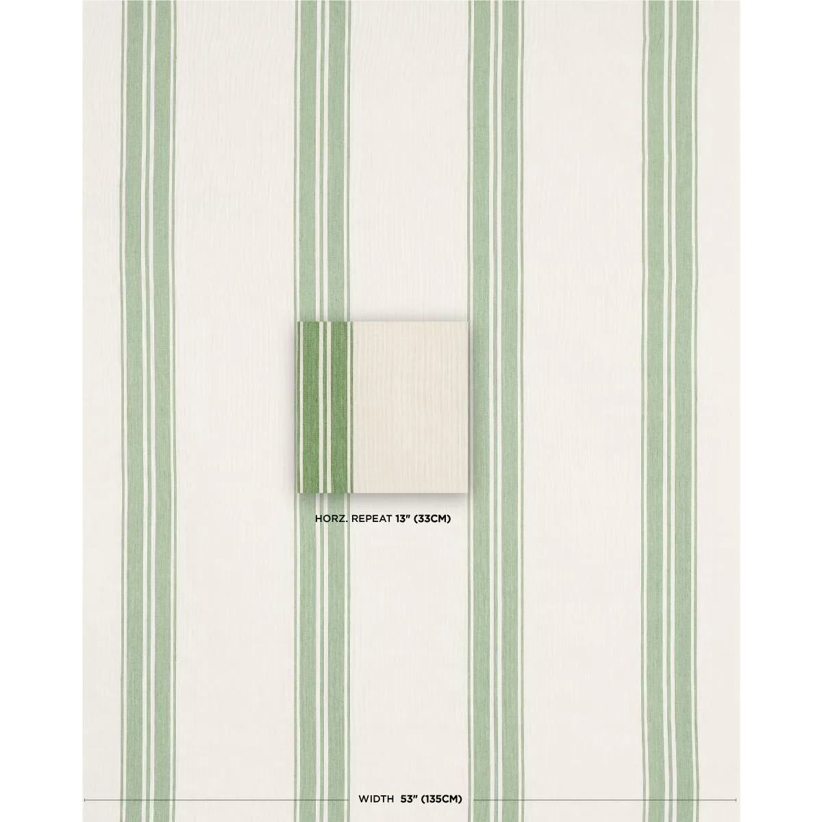Schumacher 70873 Brentwood Stripe Leaf Green fabric swatch