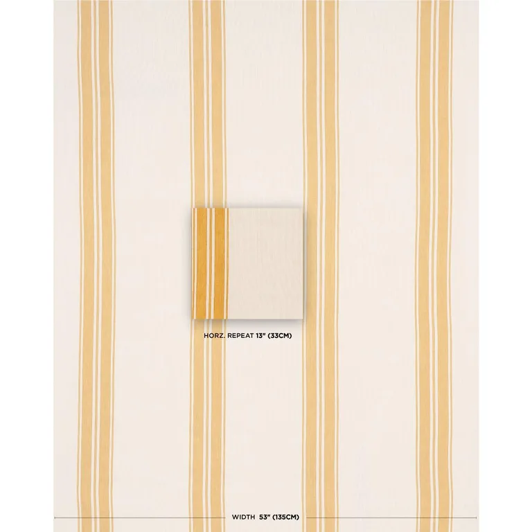 Schumacher 70874 Brentwood Stripe Yellow fabric swatch