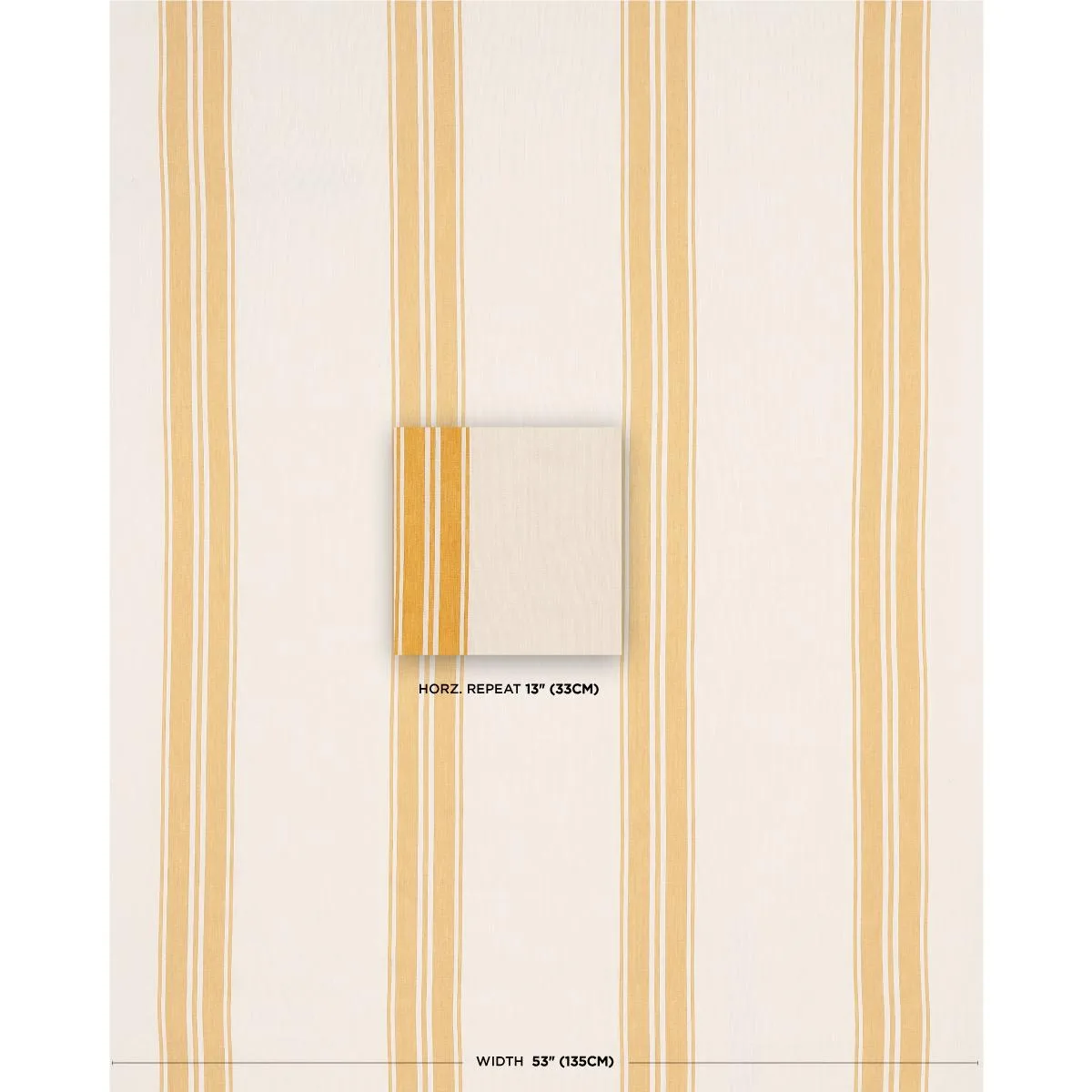 Schumacher 70874 Brentwood Stripe Yellow fabric swatch