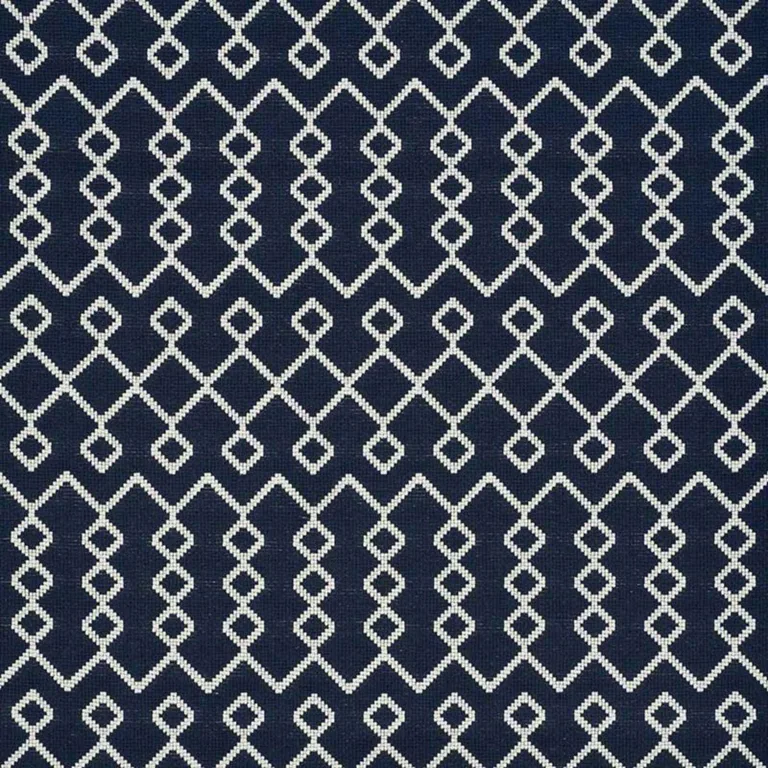 Schumacher 72110 Bricolette Navy fabric swatch