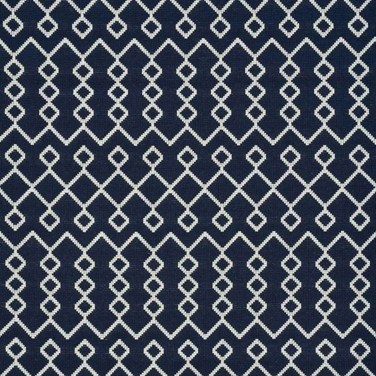 Schumacher 72110 Bricolette Navy fabric swatch