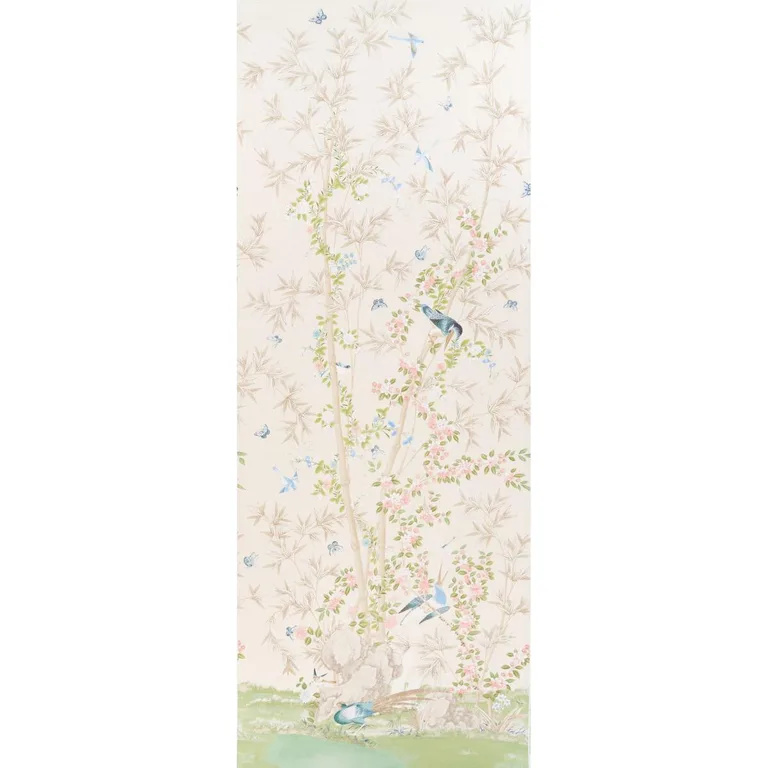 Schumacher 176023 Brighton Pavilion Panel Alabaster fabric swatch